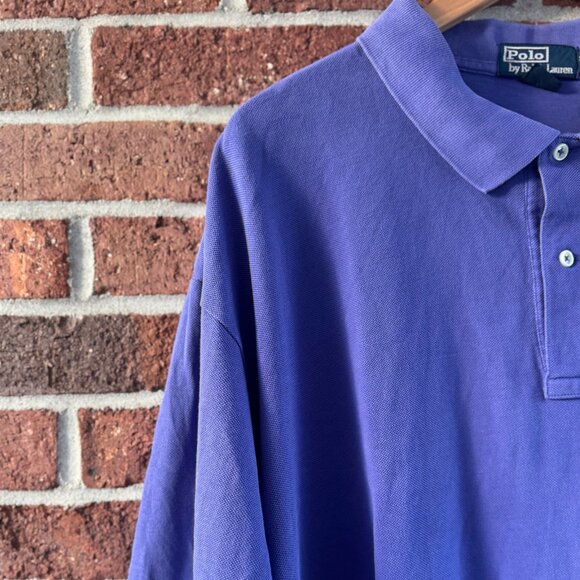 Polo Ralph Lauren 3XLT Purple Mesh Polo Orange Pony - Picture 7 of 7